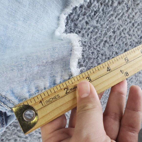 No Boundaries Overalls Womens XXL 19 Blue Distressed Denim Shorts Shortalls - Picture 9 of 12